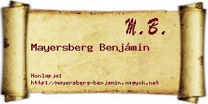 Mayersberg Benjámin névjegykártya